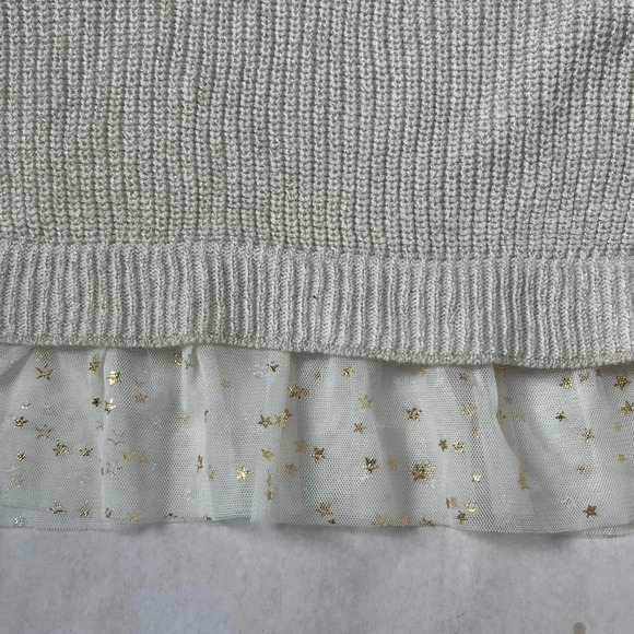 Pink Republic Sweater Metallic Gold Lace Trim Girls M For 10-12 Pullover Top - Picture 2 of 5